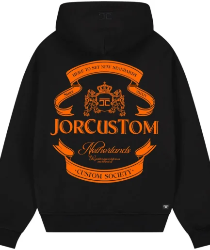 JORCUSTOM: RIBBONKD ZIPPED HOODIE BLACK