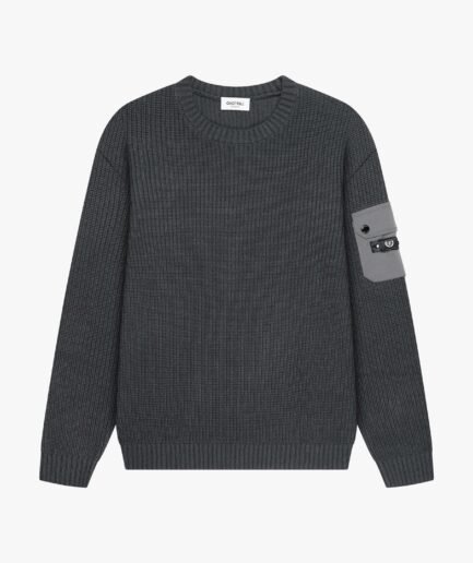 QUOTRELL FALCON KNITTED SWEATER | DARK GREY MELEE