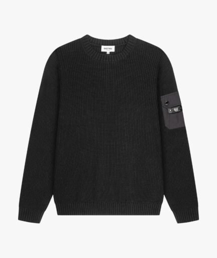 QUOTRELL FALCON KNITTED SWEATER | BLACK