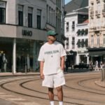KNITTED TEE - ECRU/GREEN