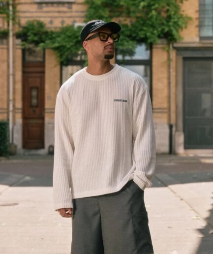 KNITTED LONGSLEEVE - ECRU/GREEN