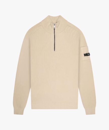 QUOTRELL PALACE KNITTED HALFZIP | ECRU