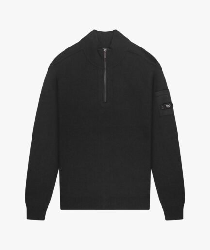 QUOTRELL PALACE KNITTED HALFZIP | BLACK