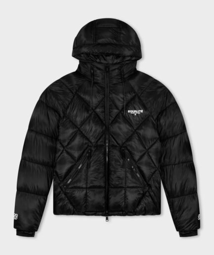 EQUALITÉ DIAMOND PUFFER JACKET BLACK