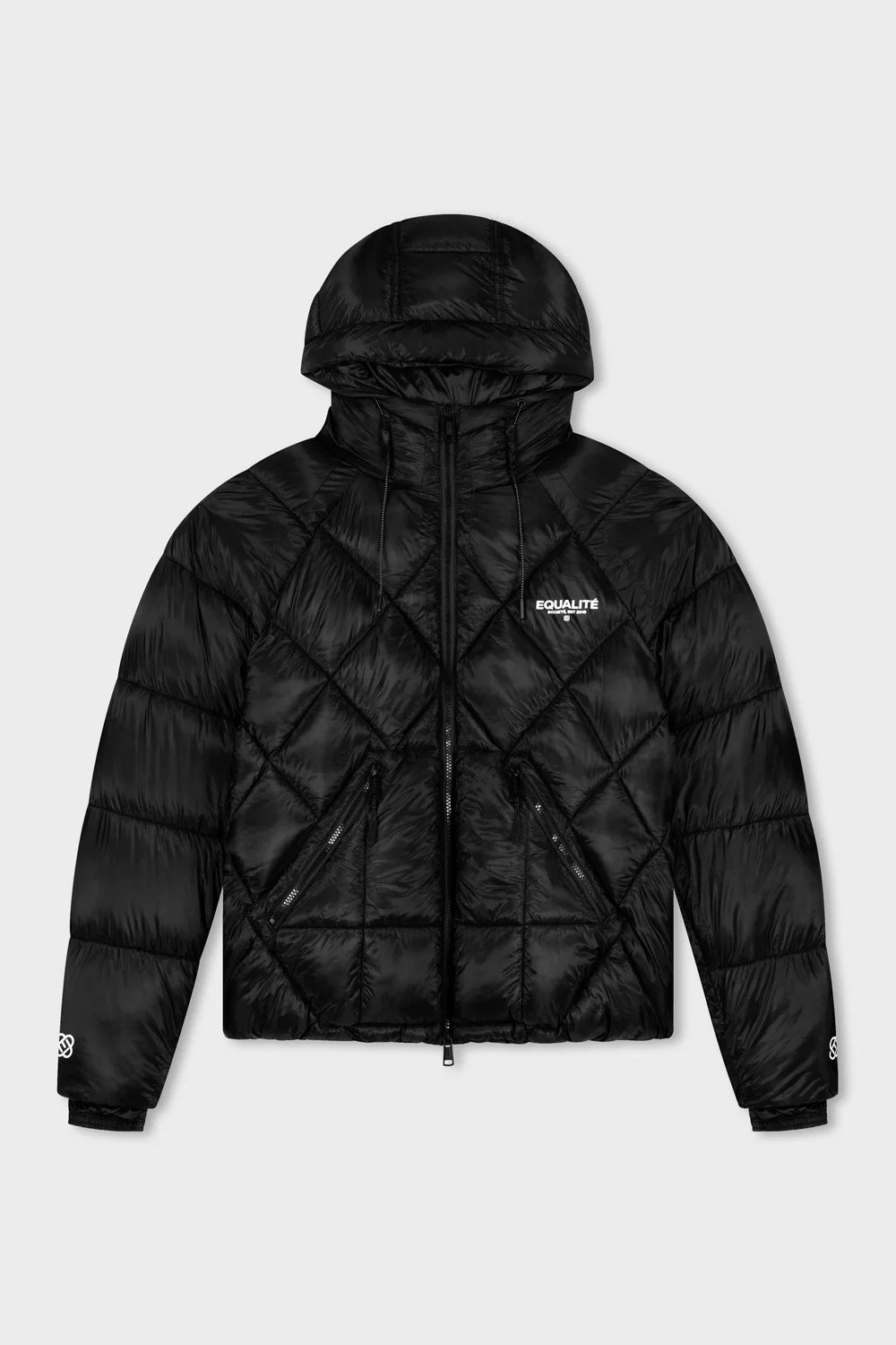 EQUALITÉ DIAMOND PUFFER JACKET BLACK