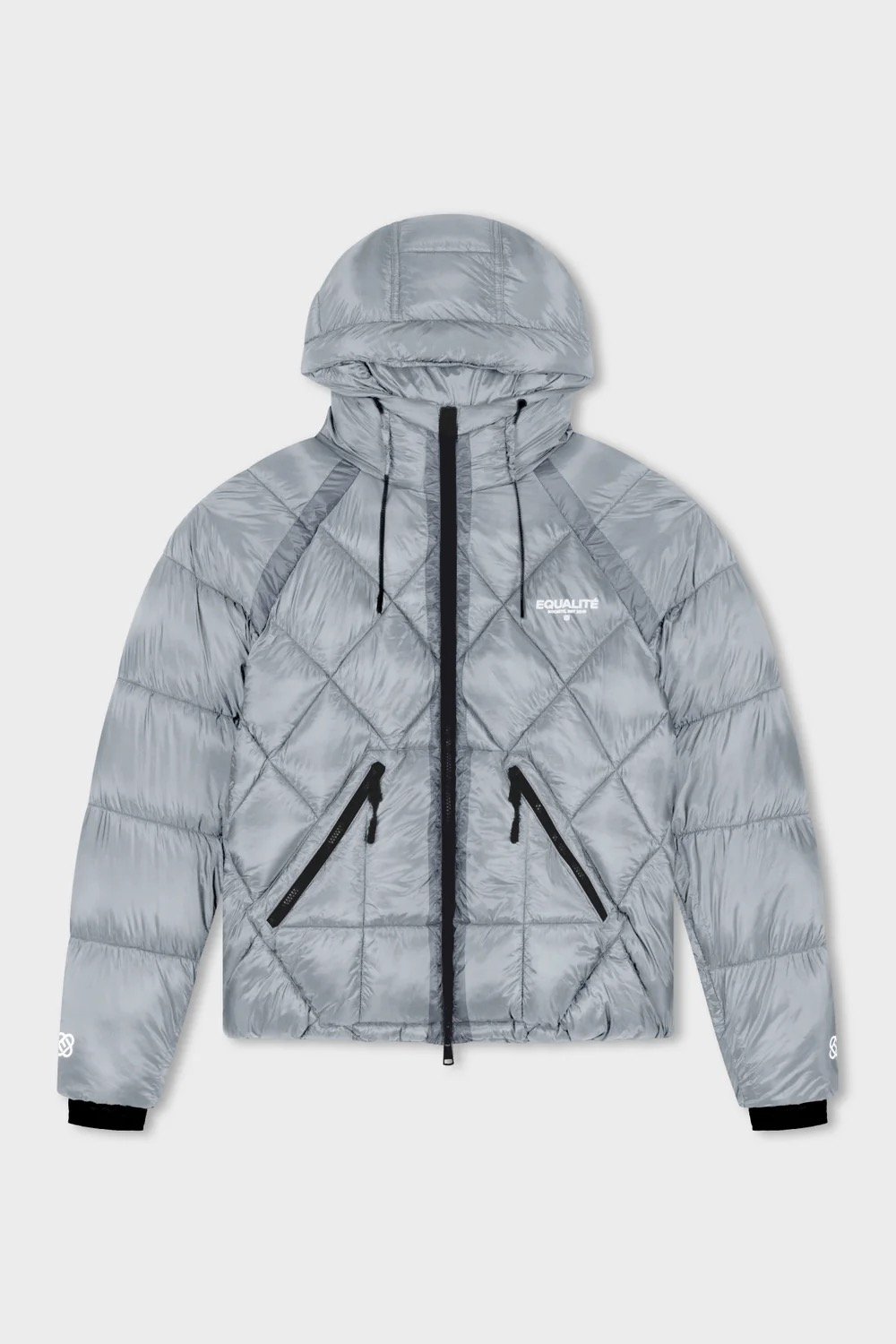 EQUALITÉ DIAMOND PUFFER JACKET GREY