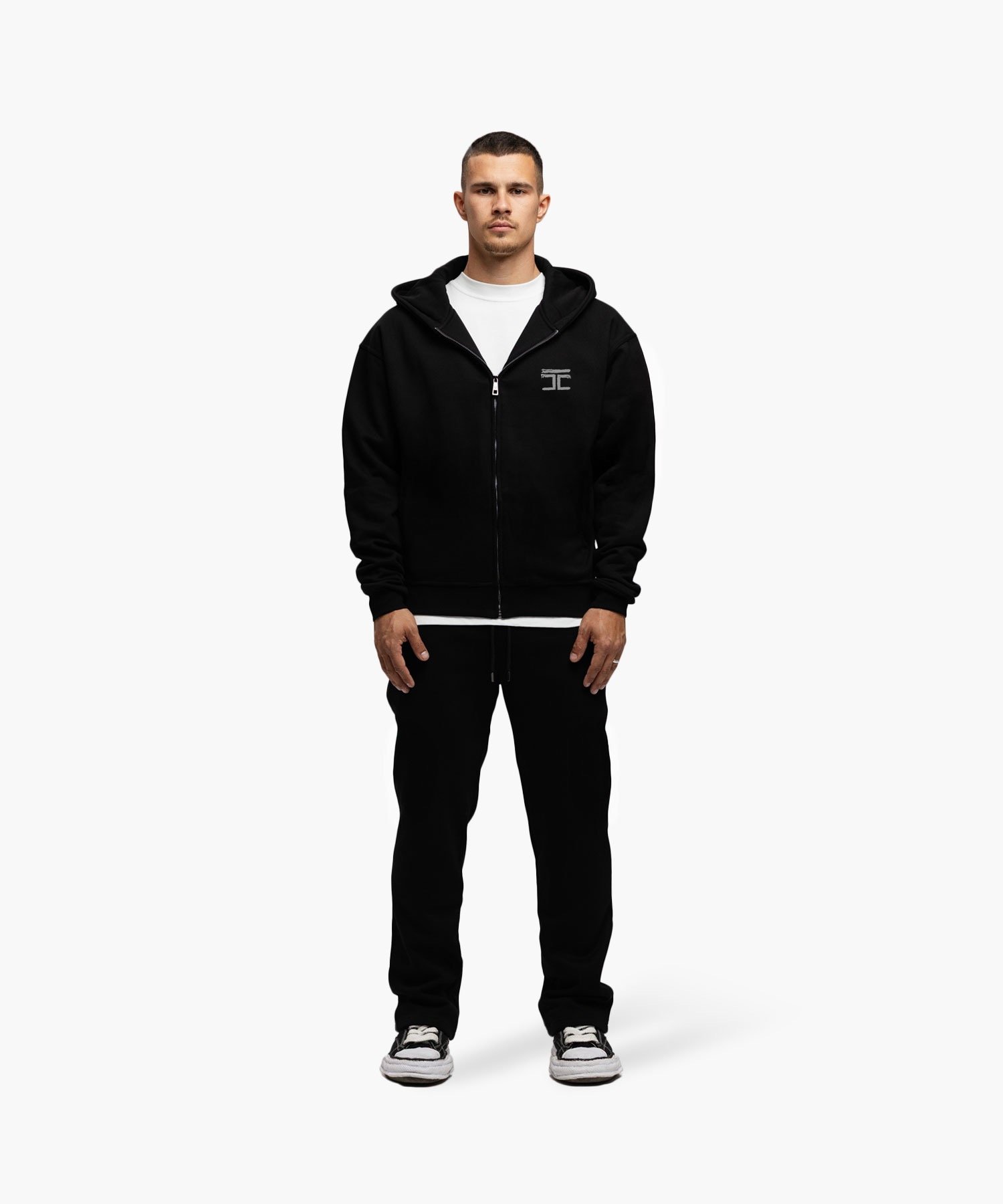 JORCUSTOM ARTIST FLEECE ZIPPED HOODIE BLACK