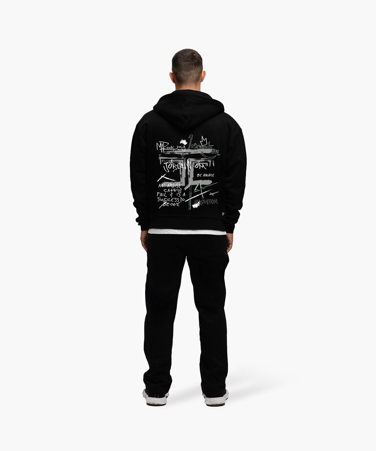 JORCUSTOM ARTIST FLEECE ZIPPED HOODIE BLACK