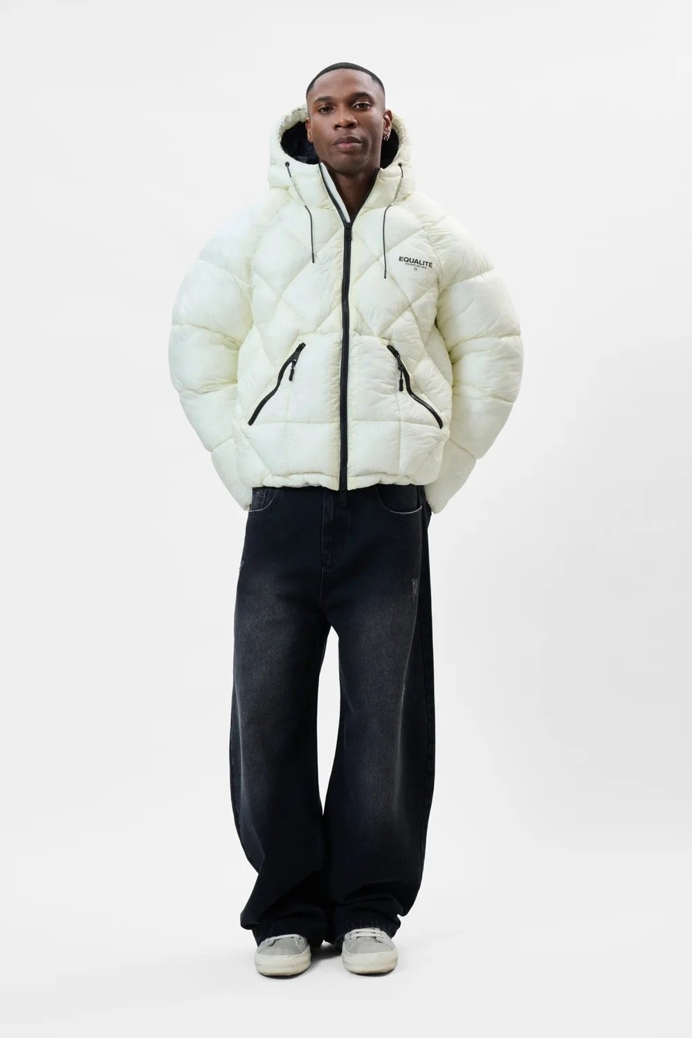 EQUALITÉ DIAMOND PUFFER JACKET OFF-WHITE