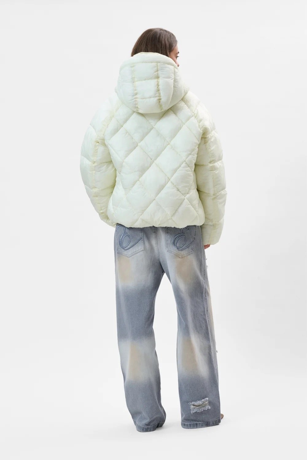 EQUALITÉ DIAMOND PUFFER JACKET OFF-WHITE