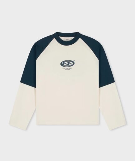 EQUALITÉ DANTE DOUBLE LAYER LONGSLEEVE TEE OFF-WHITE & NAVY