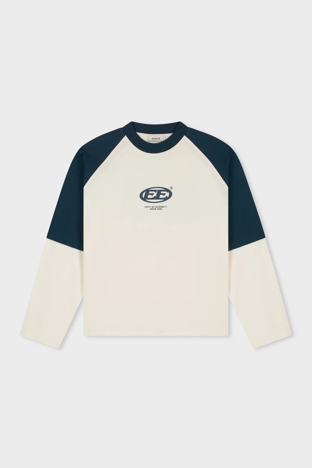 EQUALITÉ DANTE DOUBLE LAYER LONGSLEEVE TEE OFF-WHITE & NAVY