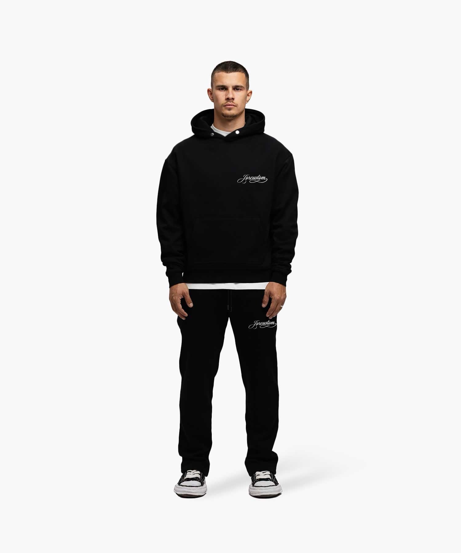 JORCUSTOM HANDSCRIPT FLEECE STRAIGHT FIT JOGGER BLACK