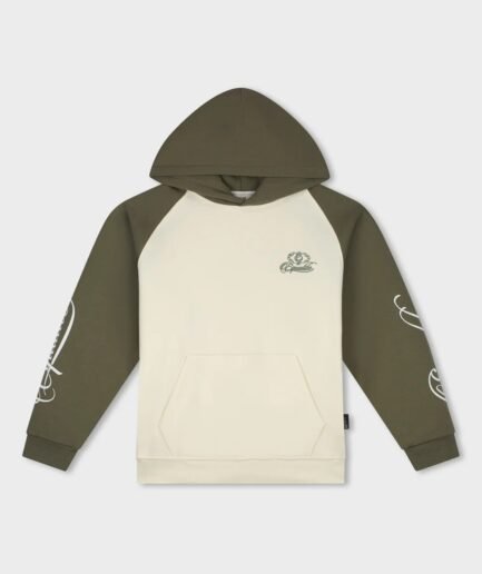 EQUALITÉ JETT RAGLAN OVERSIZED HOODIE OFF-WHITE & GREEN
