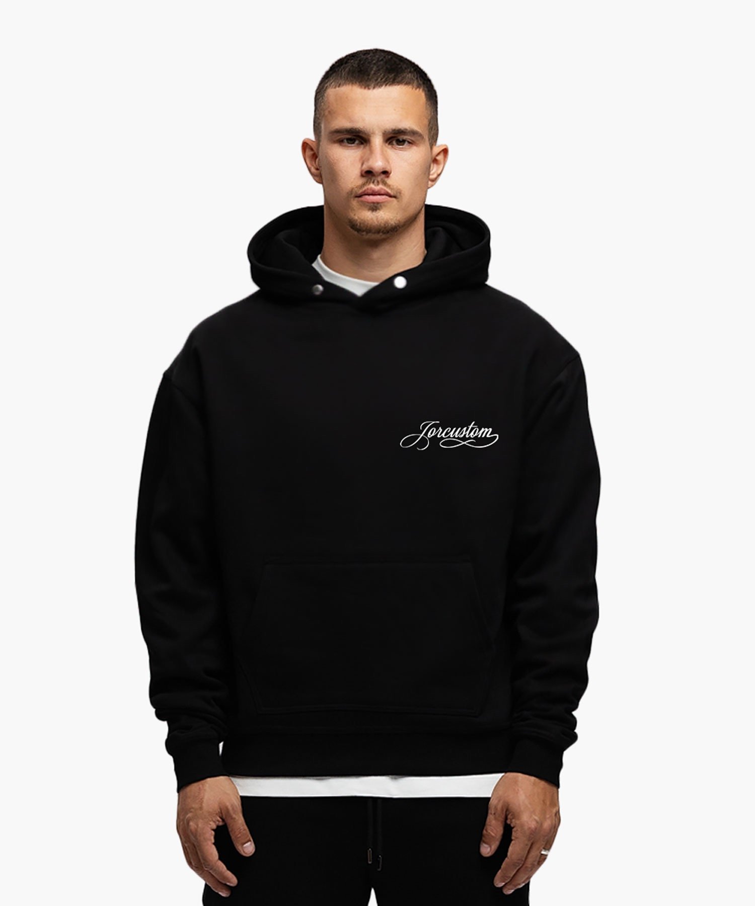 JORCUSTOM HANDSCRIPT FLEECE OVERSIZED HOODIE BLACK