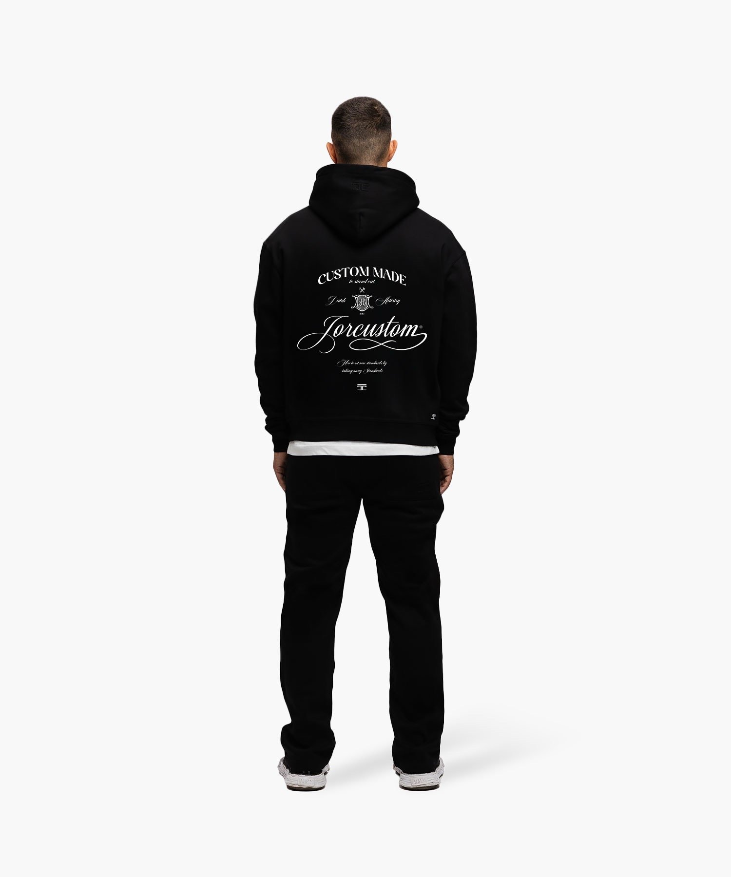 JORCUSTOM HANDSCRIPT FLEECE OVERSIZED HOODIE BLACK