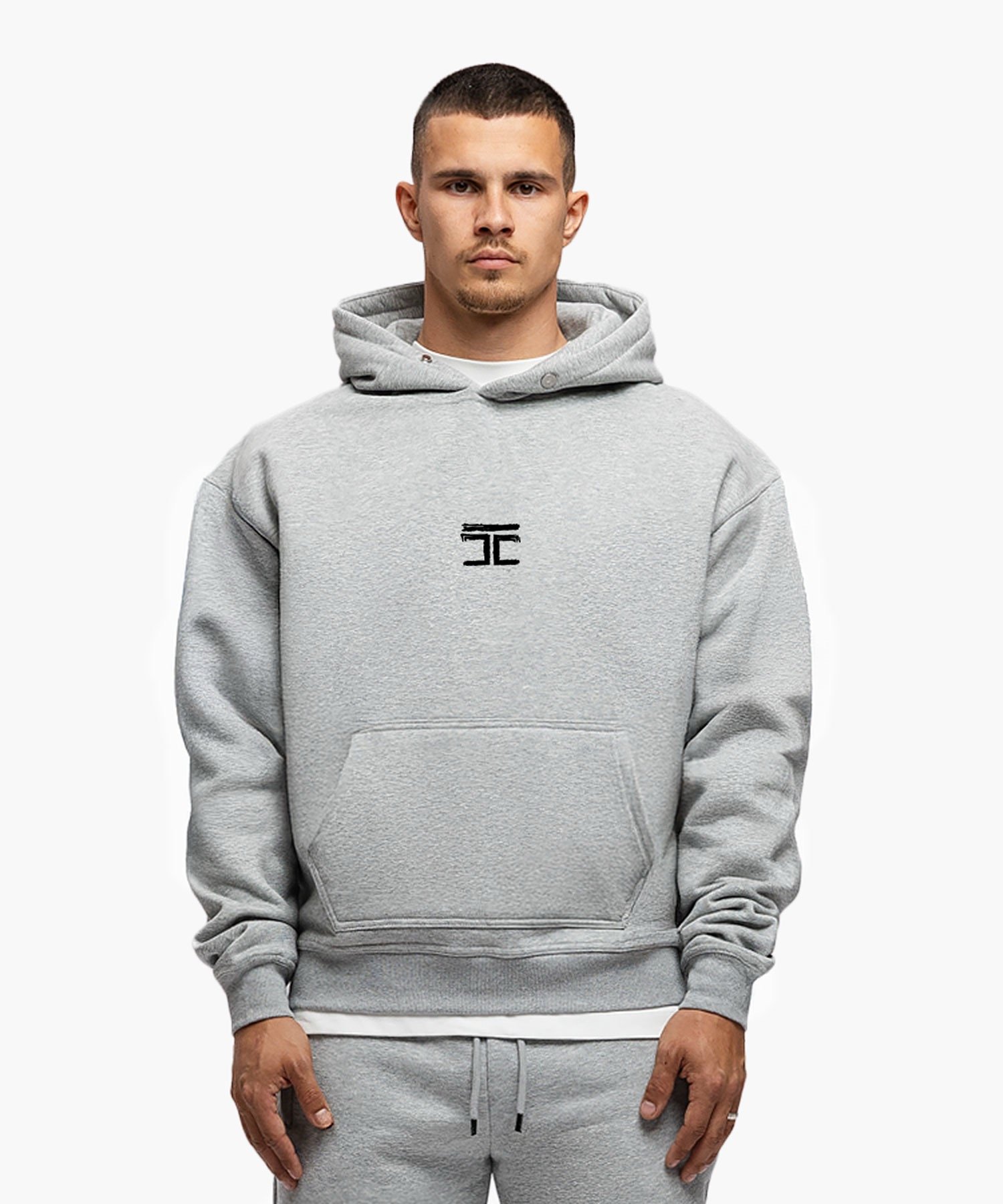 JORCUSTOM ARTIST FLEECE OVERSIZED HOODIE GREYMELANGE