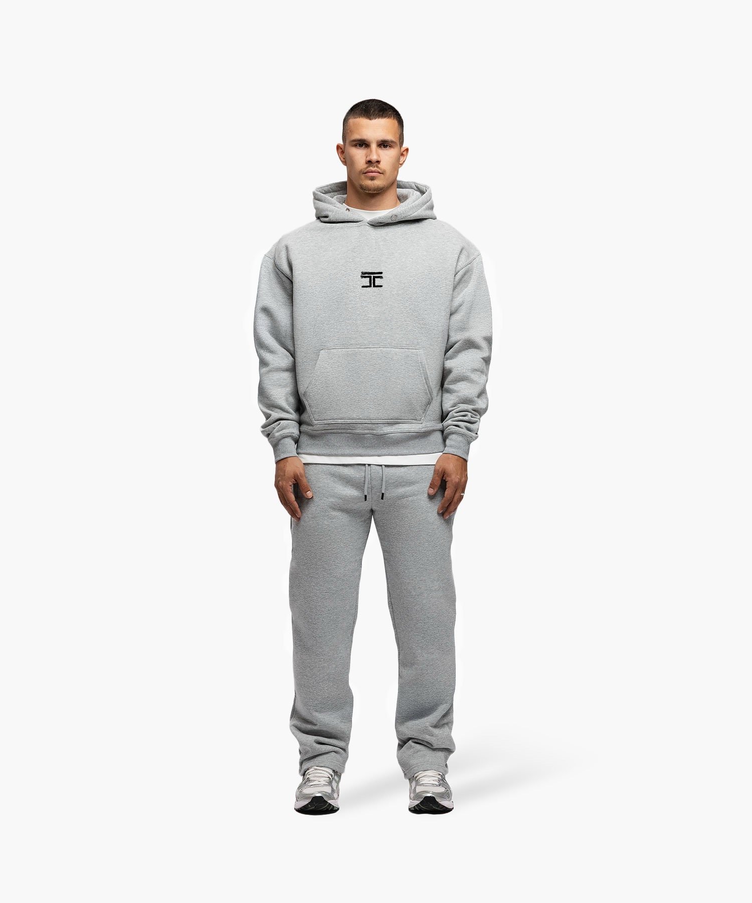 JORCUSTOM ARTIST FLEECE OVERSIZED HOODIE GREYMELANGE