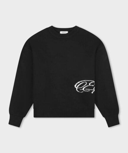 EQUALITÉ FLUFFY KNIT SWEATER BLACK