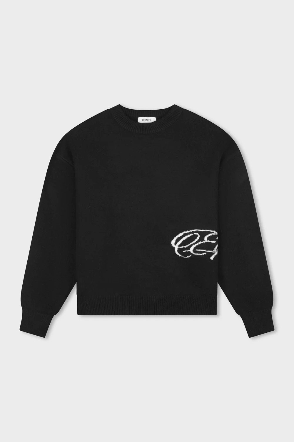 EQUALITÉ FLUFFY KNIT SWEATER BLACK