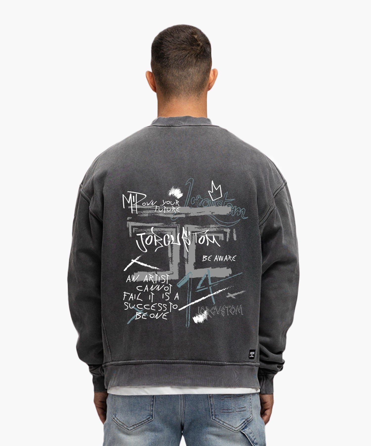 JORCUSTOM ARTIST FLEECE SWEATER ACIDGREY
