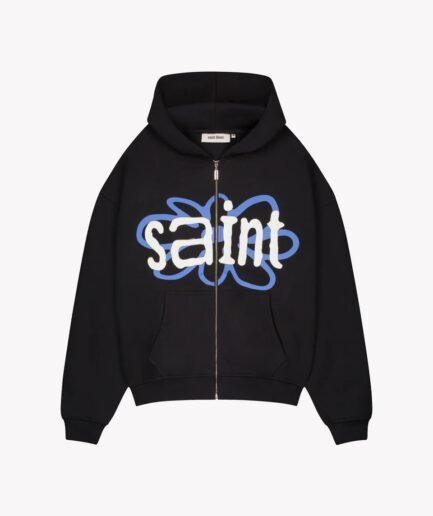 SAINT BLANC FLOWER PATCH ZIPPER BLACK