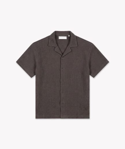 Croyez Initial Waffle Shirt | Washed Brown