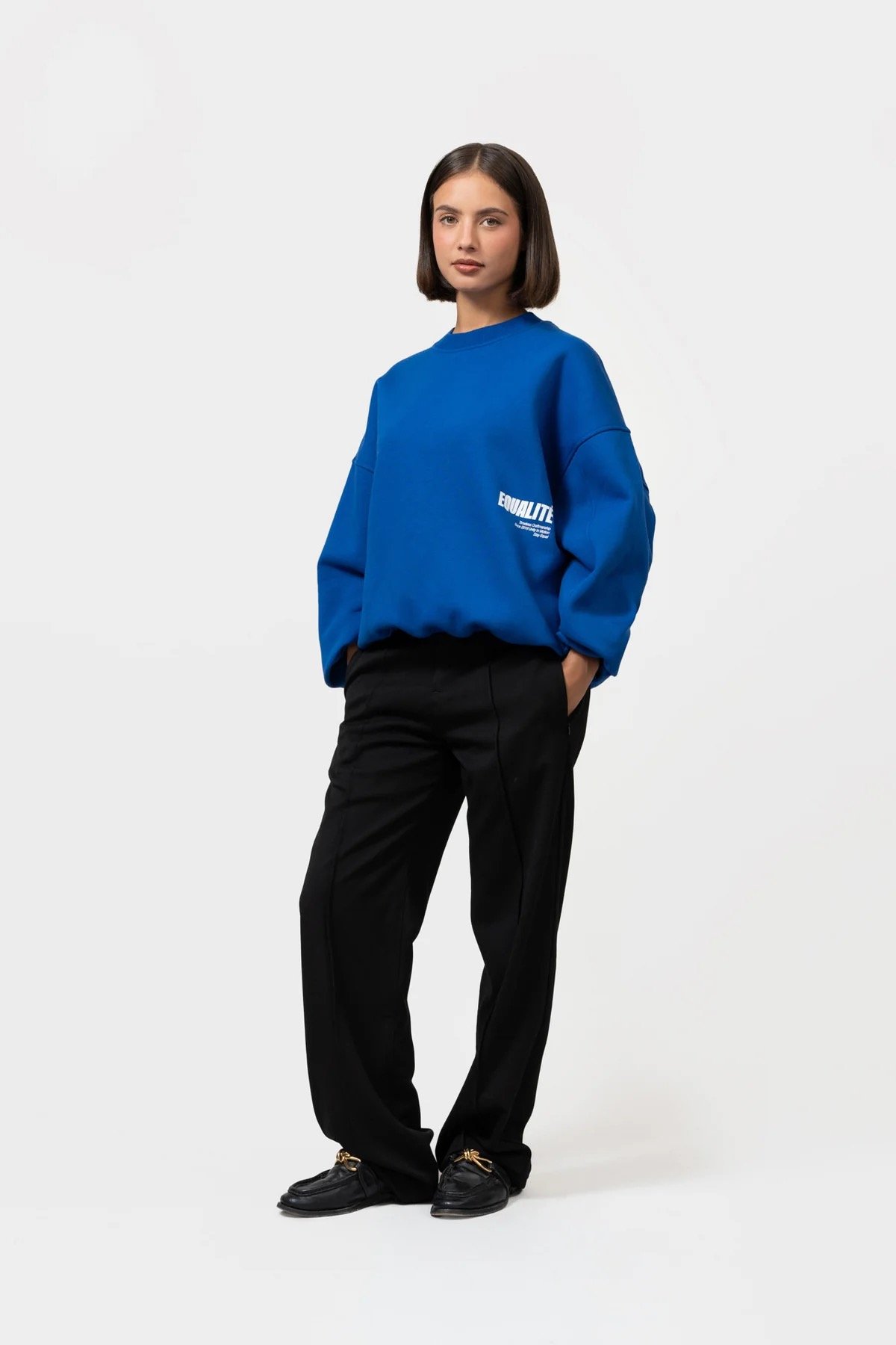 EQUALITÉ: ELIA OVERSIZED SWEATER BLUE