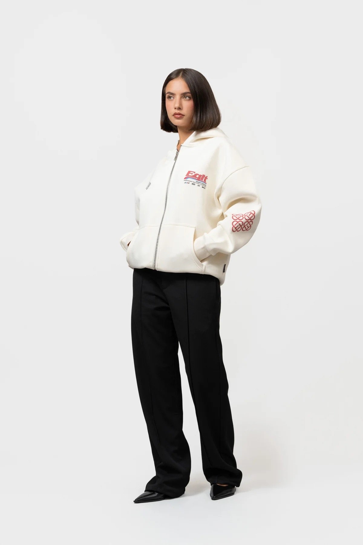 EQUALITÉ: DESERT OVERSIZED FULL ZIP HOODIE OFF-WHITE