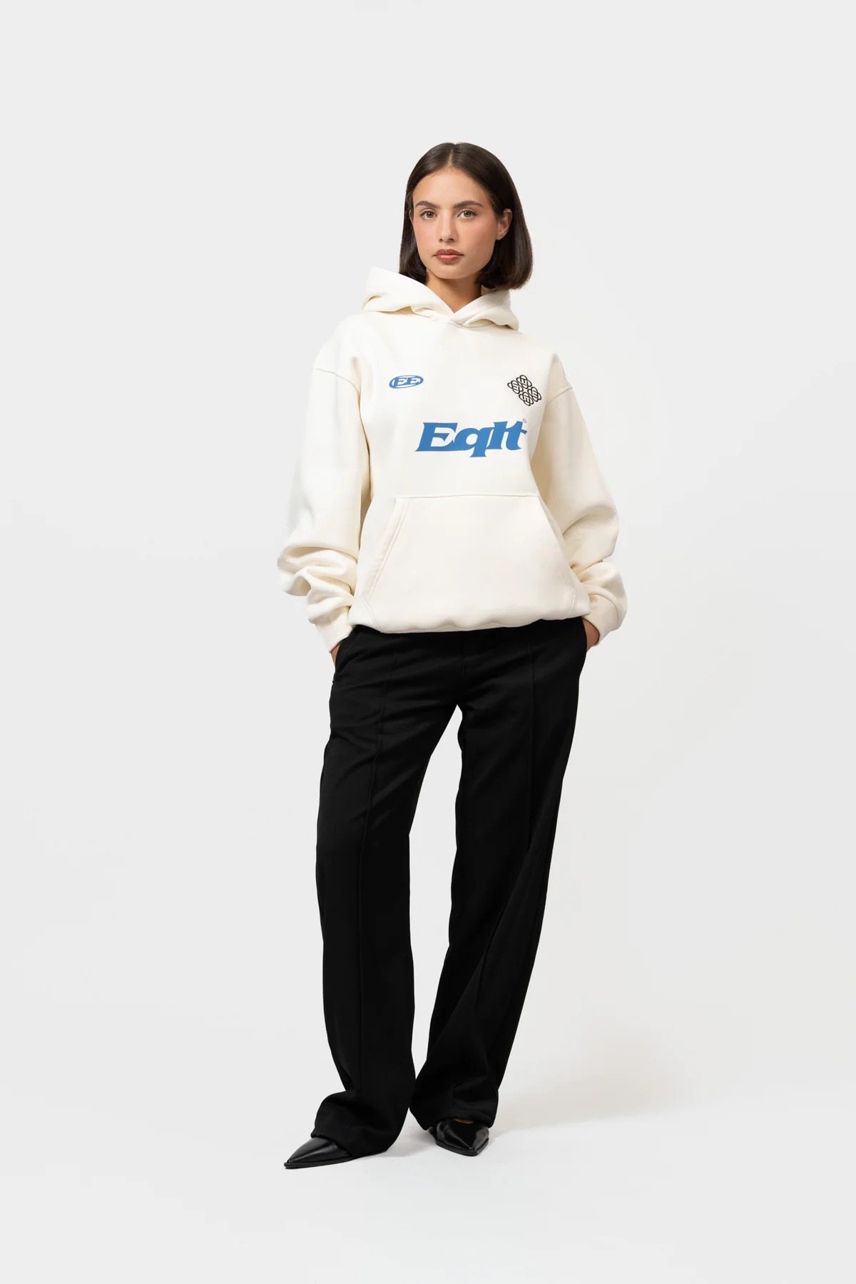 EQUALITÉ: JERSEY OVERSIZED HOODIE OFF-WHITE