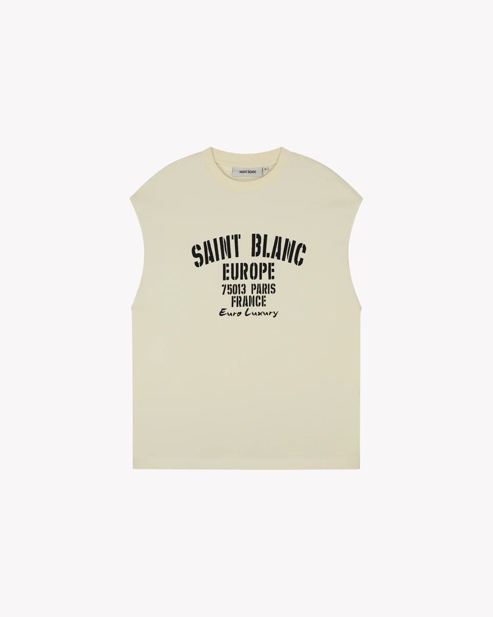 SAINT BLANC EURO LUXURY SLEEVELESS SHIRT OFF WHITE