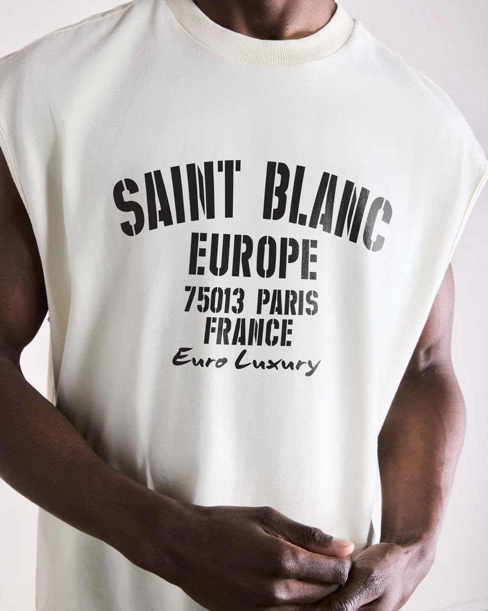 SAINT BLANC EURO LUXURY SLEEVELESS SHIRT OFF WHITE