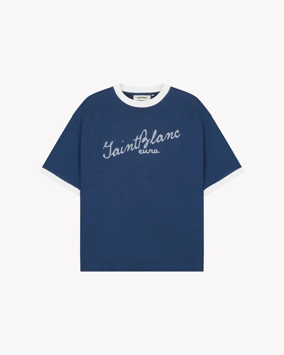 SAINT BLANC SCRIBBLE RINGER T-SHIRT BLUE