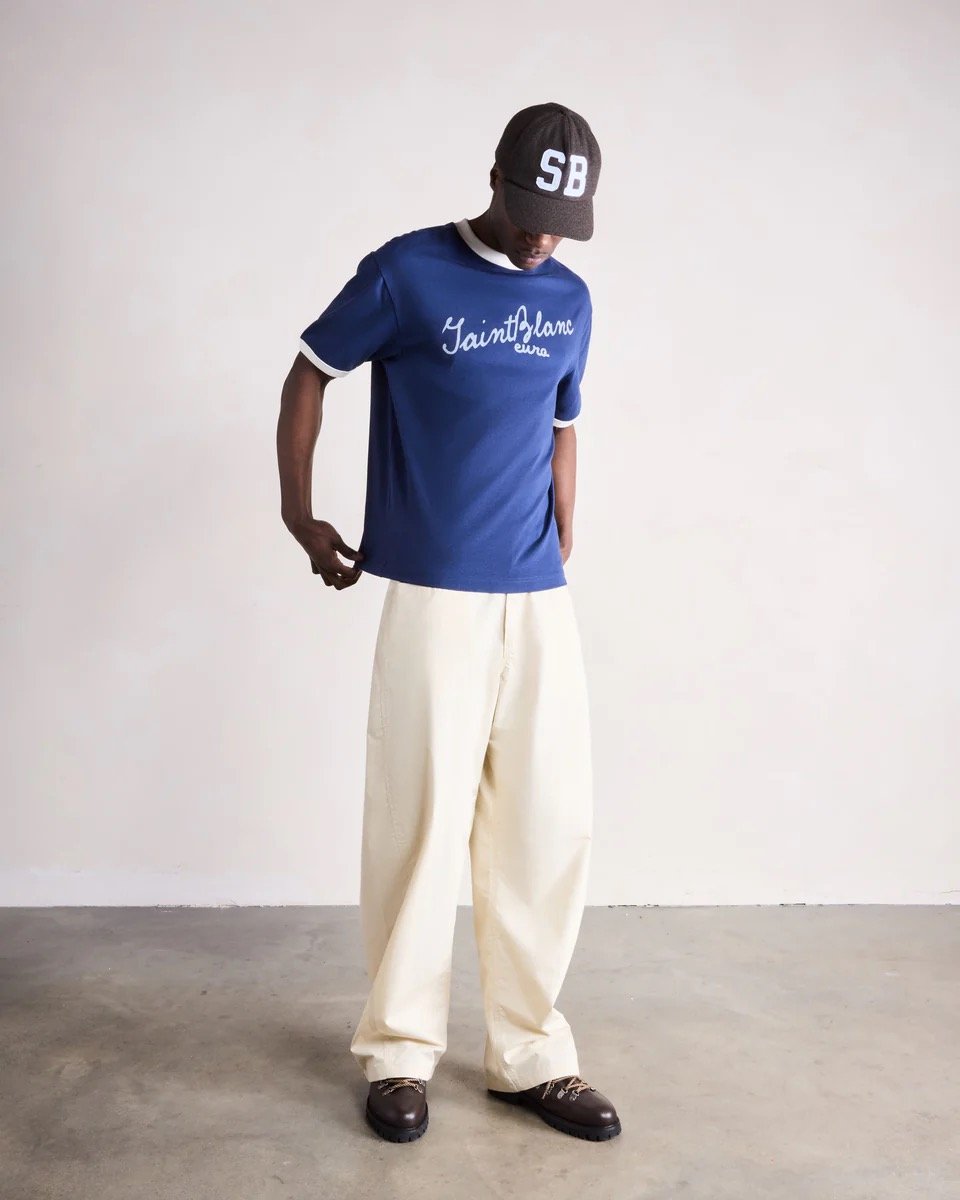 SAINT BLANC SCRIBBLE RINGER T-SHIRT BLUE