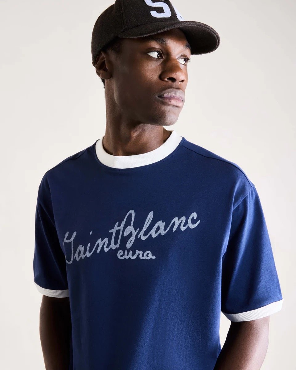 SAINT BLANC SCRIBBLE RINGER T-SHIRT BLUE