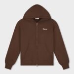 EQUALITÉ: FLUFFY KNIT FULL ZIP HOODIE BROWN