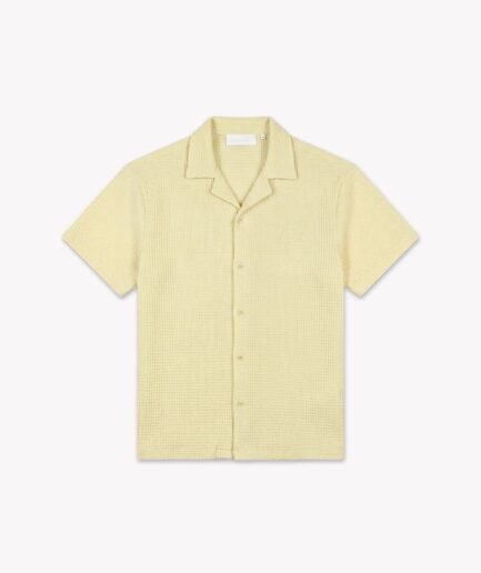 Croyez Initial Waffle Shirt | Butter Yellow