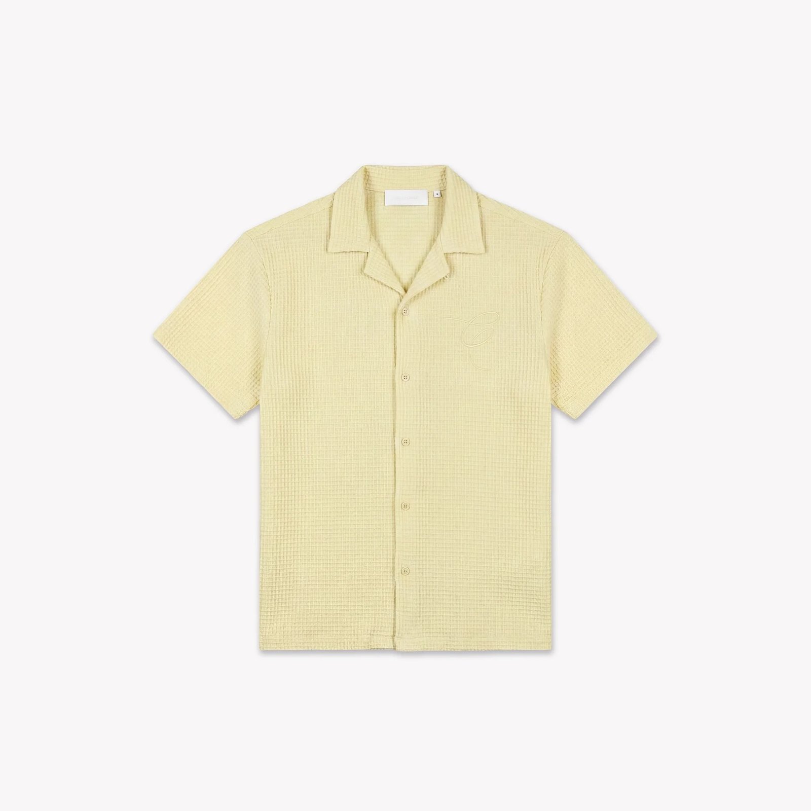 Croyez Initial Waffle Shirt | Butter Yellow