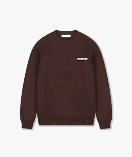 Croyez Etiquette Knit Sweater | Brown
