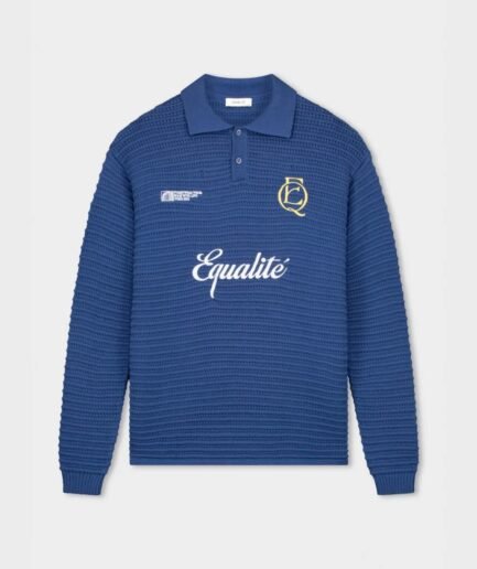 EQUALITÉ: HERITAGE RIB KNIT POLO NAVY