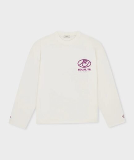 EQUALITÉ: ARID LONGSLEEVE TEE OFF-WHITE & DEEP PURPLE