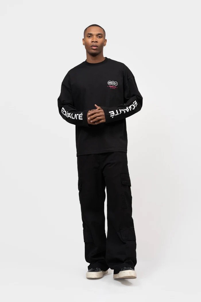 EQUALITÉ: UNIVERSE LONGSLEEVE TEE BLACK & PINK