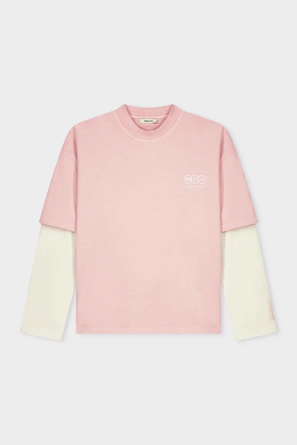 EQUALITÉ UNIVERSE DOUBLE LAYER LONGSLEEVE TEE SOFT PINK
