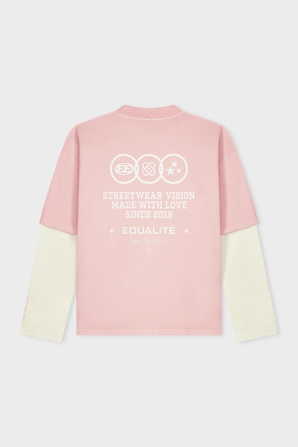 EQUALITÉ UNIVERSE DOUBLE LAYER LONGSLEEVE TEE SOFT PINK