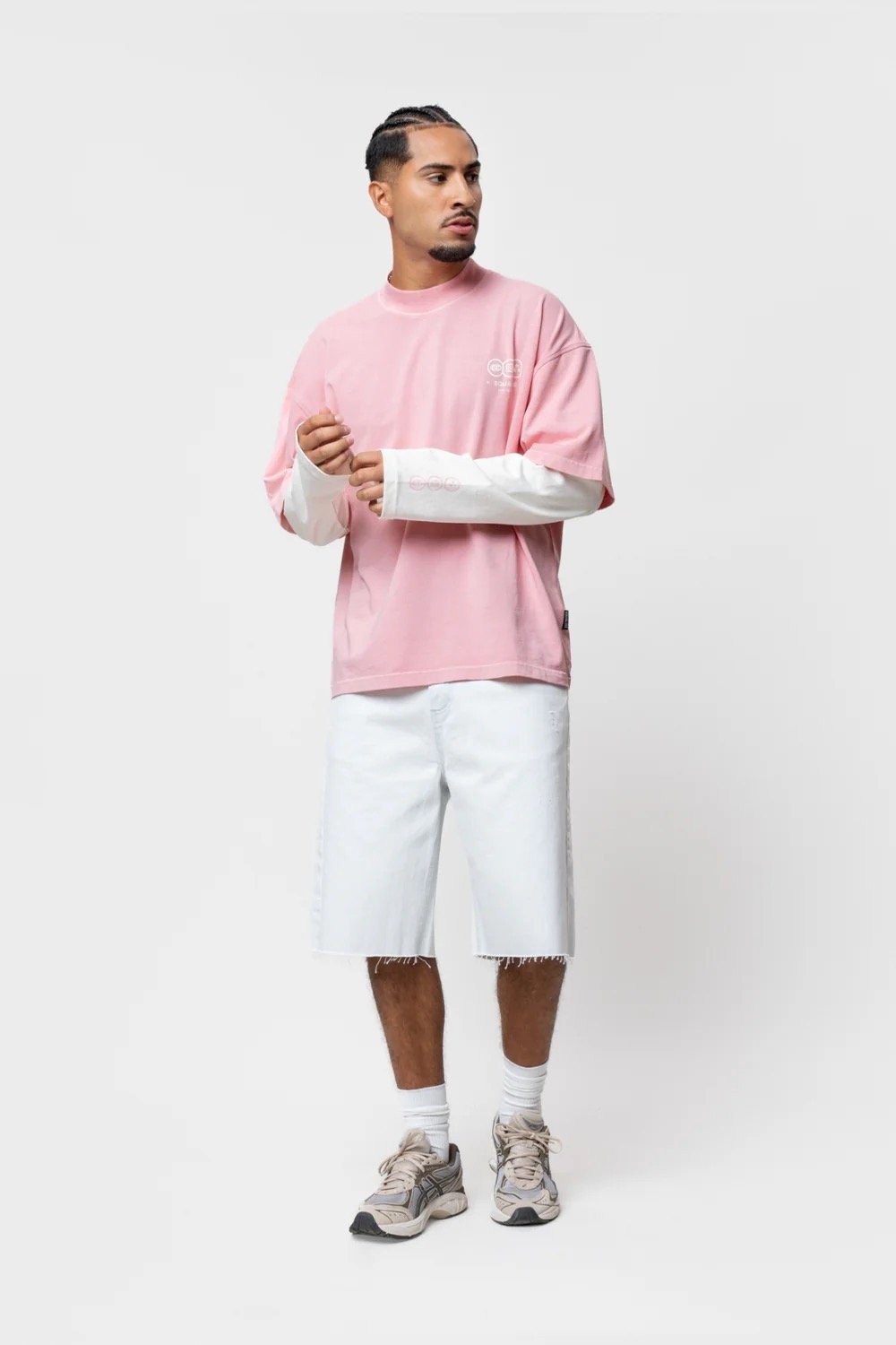 EQUALITÉ UNIVERSE DOUBLE LAYER LONGSLEEVE TEE SOFT PINK