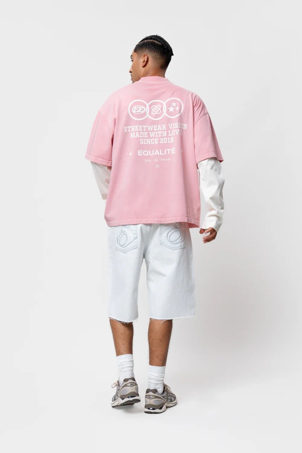 EQUALITÉ UNIVERSE DOUBLE LAYER LONGSLEEVE TEE SOFT PINK