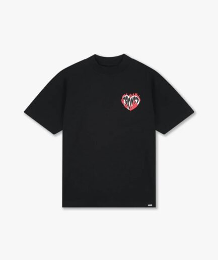 Croyez Heart On Fire T-Shirt | Vintage Black