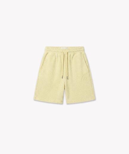 Croyez Initial Waffle Shorts | Butter Yellow