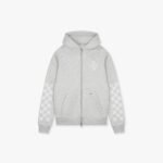 Croyez Cross Zip Hoodie | Grey Melange