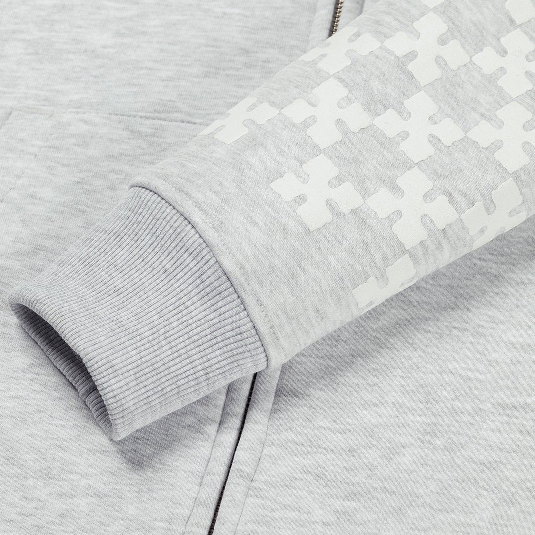 Croyez Cross Zip Hoodie | Grey Melange